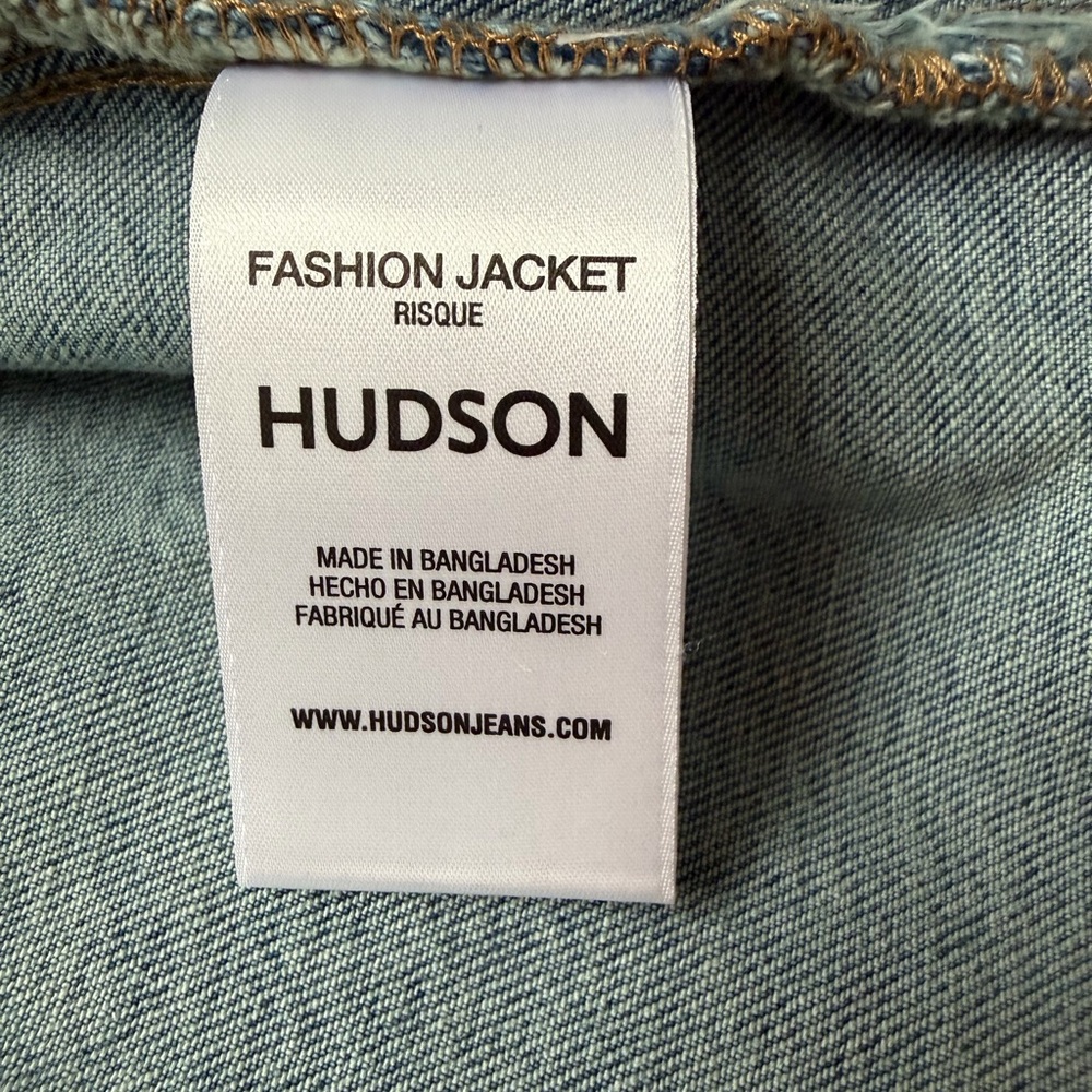 Hudson Cropped Light Wash Denim Trucker Jacket - S (2-4) - Picture 11 of 15